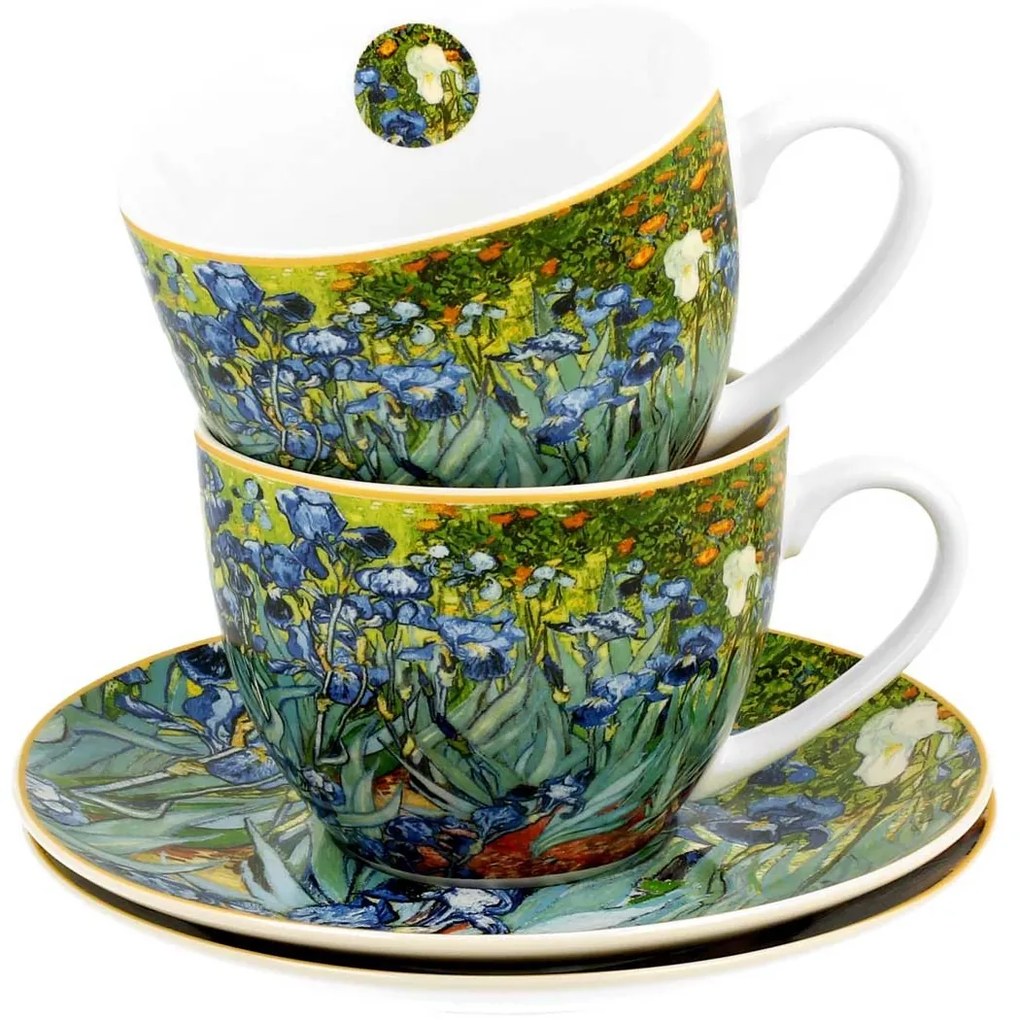 Porcelánová šálka s podšálkou Van Gogh Irises 250 ml sada 2ks