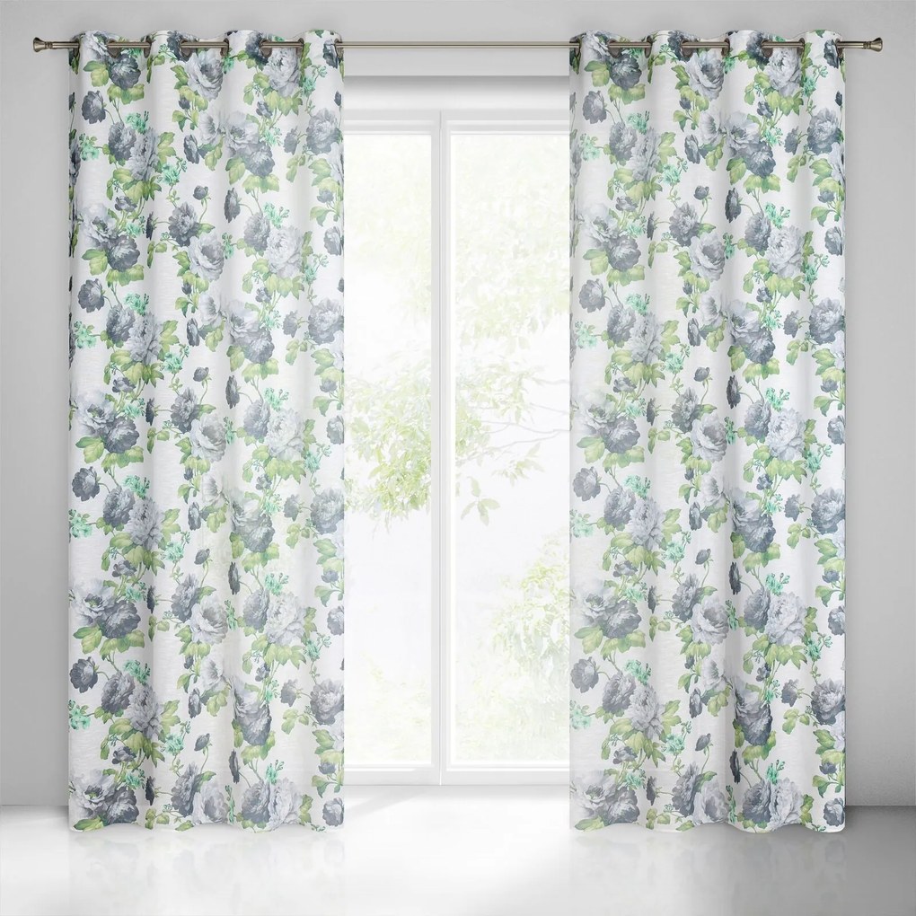 ZÁVES NA KRÚŽKOCH MONA 140X250 CM VZOROVANÁ