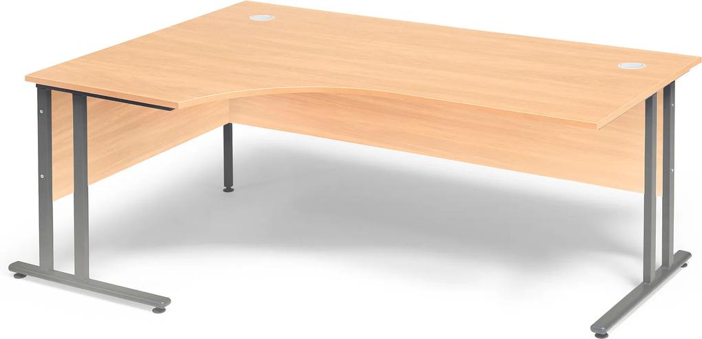 Rohový kancelársky pracovný stôl Flexus, ľavý, 1800x1200 mm, buk