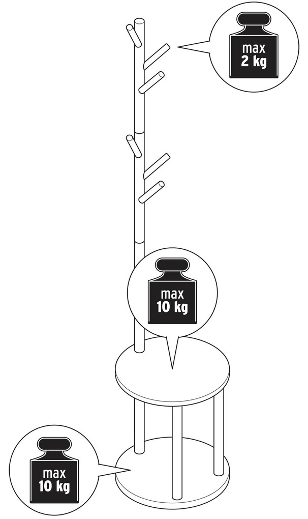 Stojan na oblečenie s odkladacou plochou