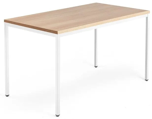 Kancelársky pracovný stôl QBUS, 1400x800 mm, dub/biela