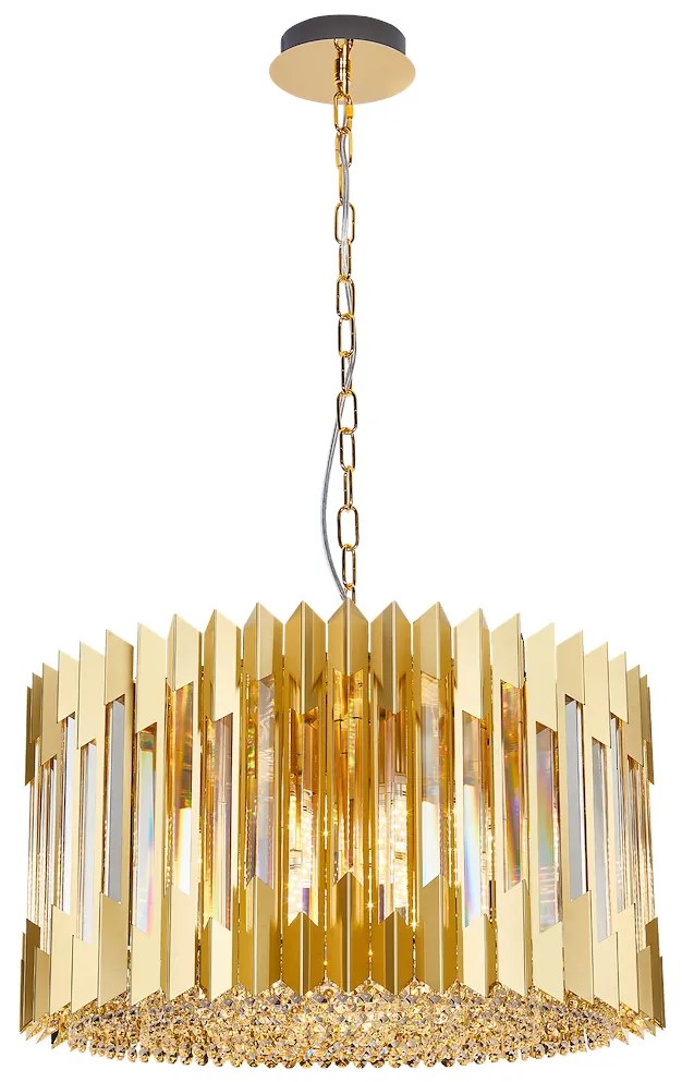EUlight Luster Ritz, 1x krištáľové/zlaté kovové tienidlo, (fi 54cm), g