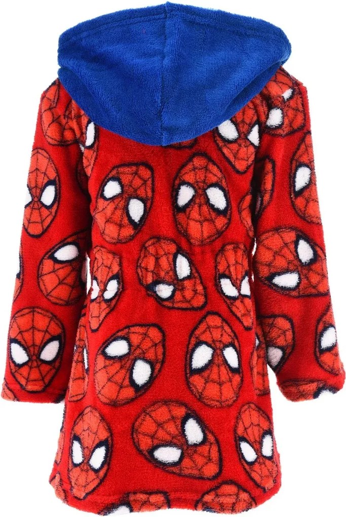 Detský flísový župan s modrou kapucňou Spiderman, EU 98