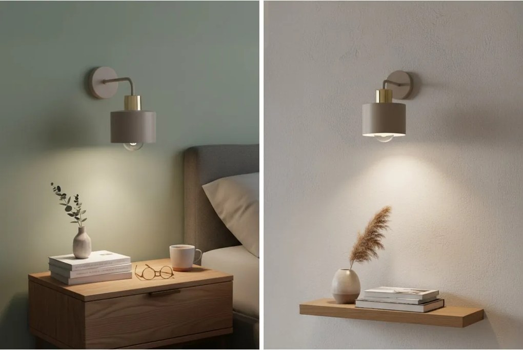 Nástenné svietidlo Panta, 1x béžové kovové tienidlo, g