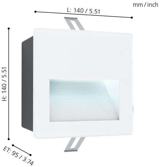 Eglo 99575 - LED Vonkajšie zápustné svietidlo ARACENA LED/3,7W/230V IP65 biela