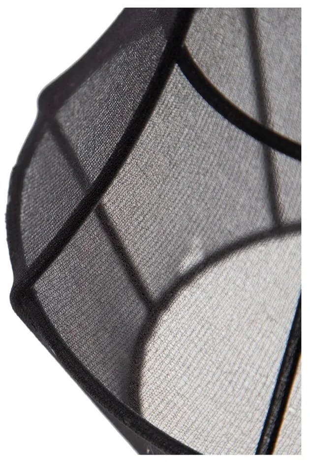 Čierne závesné svietidlo s textilným tienidlom ø 40 cm – Ixia