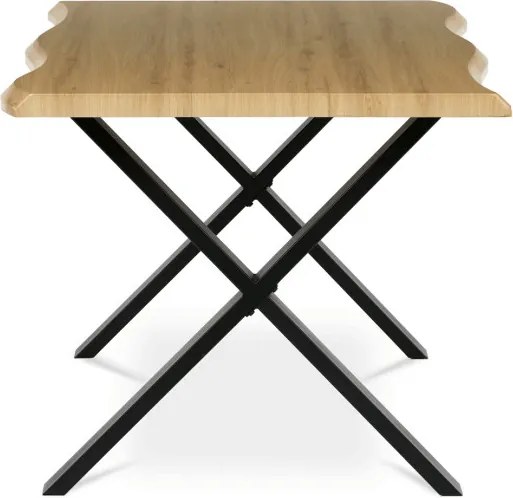 Jedálenský stôl 160x90 cm HT-F4316 OAK divoký dub / čierne nohy