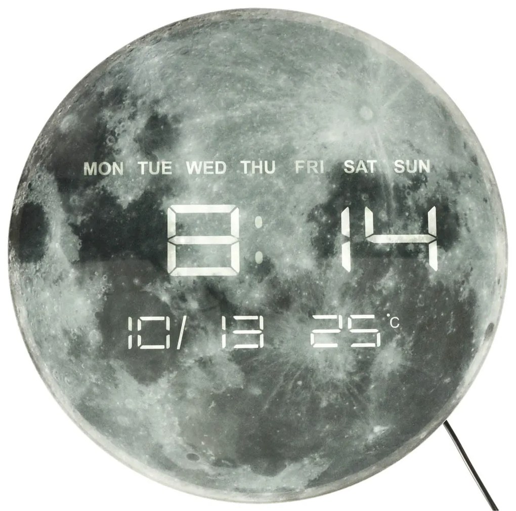 IKO Nástenné hodiny Mesiac – LED displej, 32 cm