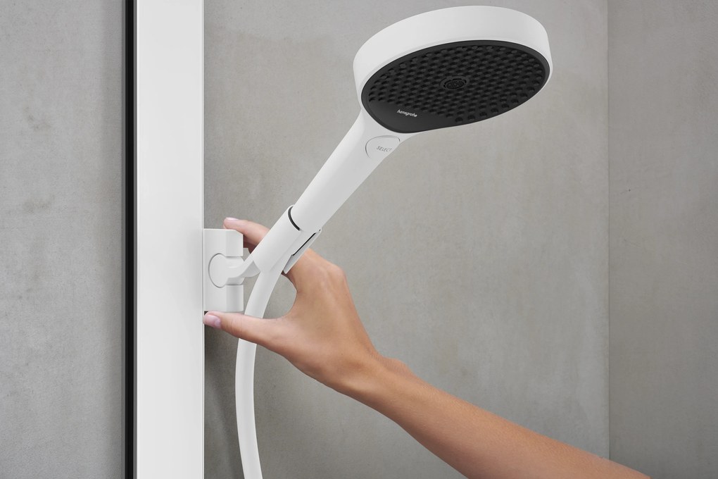 Hansgrohe Rainfinity, Showerpipe 250 1jet EcoSmart s termostatom ShowerTablet 350, biela matná, HAN-28742700