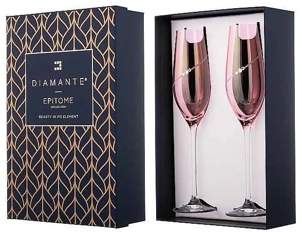 Diamante Silhouette Pink poháre na sekt 210 ml, 2 ks