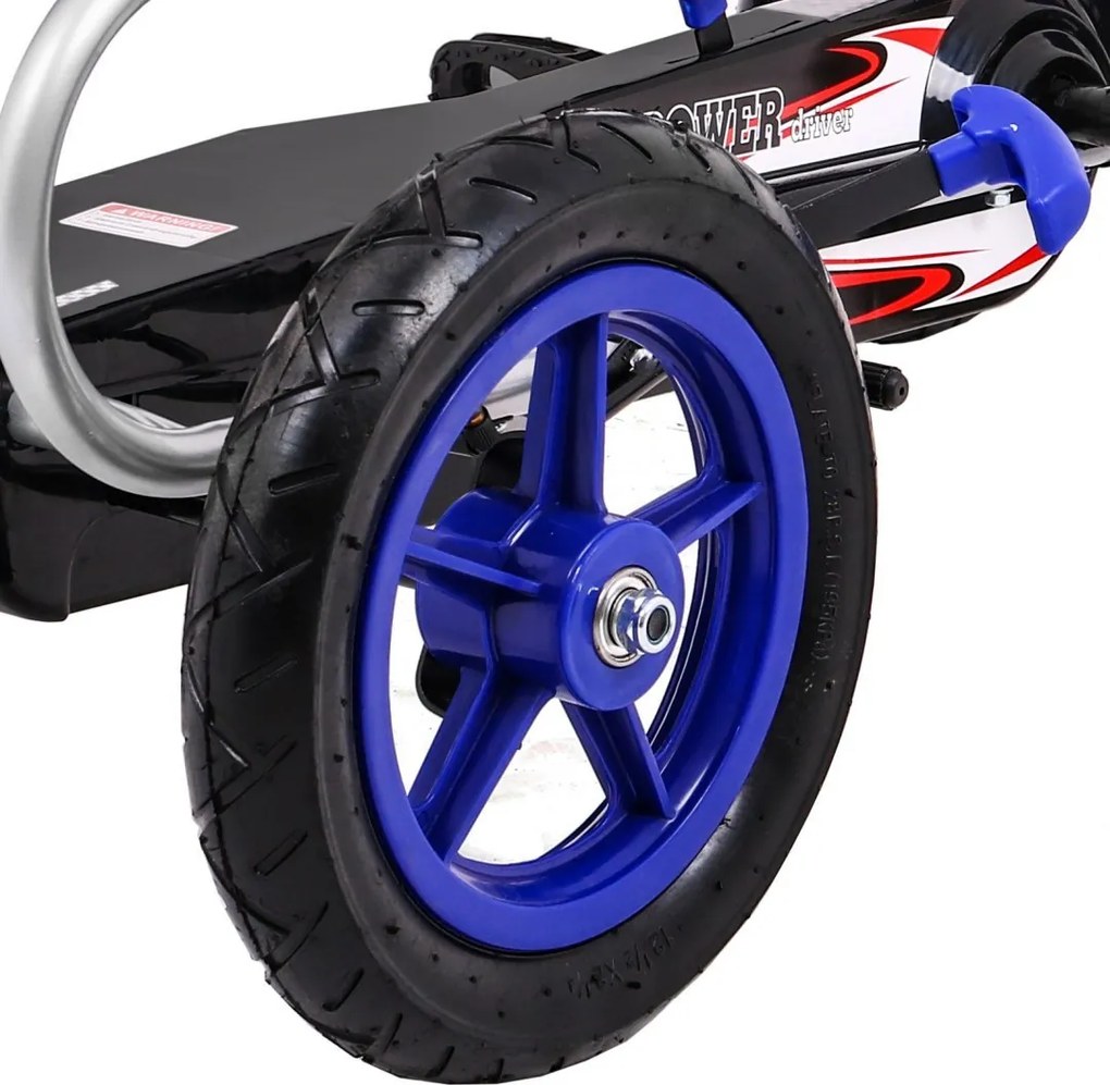 Ramiz Full Ahead AIR pedálová motokára pre deti 3+ Modrá + Nastavenie sedadla + Nafukovacie kolesá + Ručná brzda