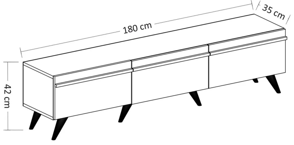 TV stolek AMSTERDAM 180 cm antracitový