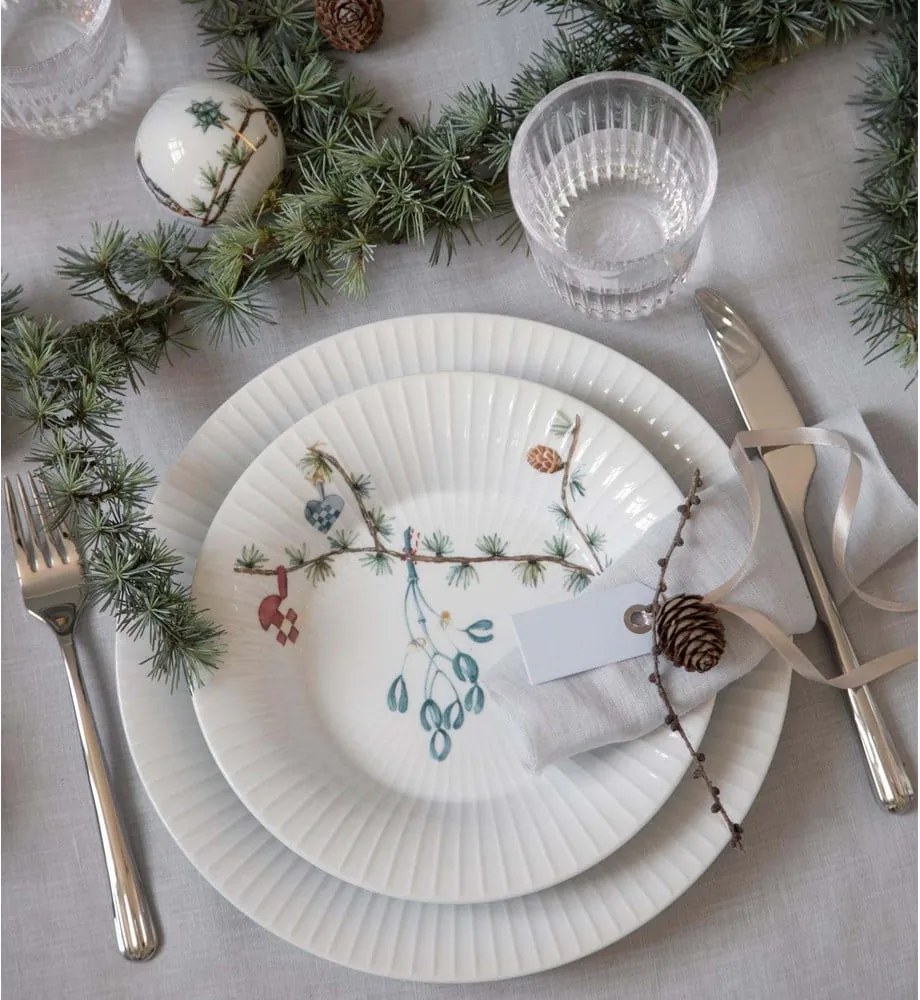 Biely hlboký porcelánový tanier s vianočným motívom ø 21 cm Hammershøi Christmas – Kähler Design