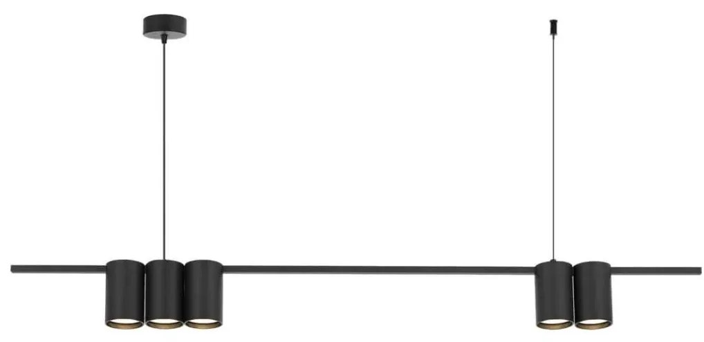 Luster na lanku GENESIS 5xGU10/8W/230V čierna