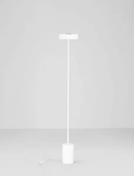 LED biela-zlatá stojaca lampa Thea