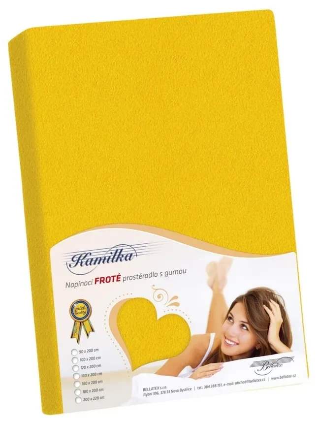 Bellatex Froté prestieradlo Kamilka žltá, 180 x 200 cm