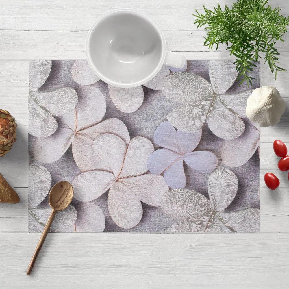 Biante Dekoračné prestieranie na stôl PML-032 Designové kvety na sivom 30x40 cm