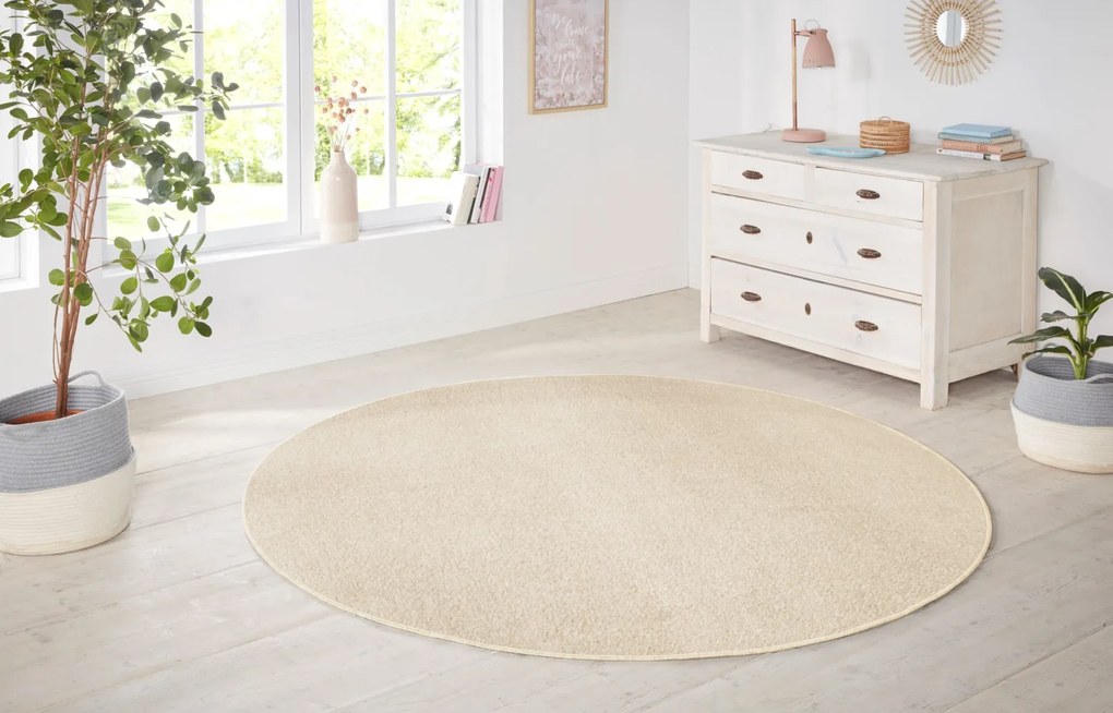 Hanse Home Collection koberce Kusový koberec Nasty 101152 Creme kruh - 200x200 (priemer) kruh cm