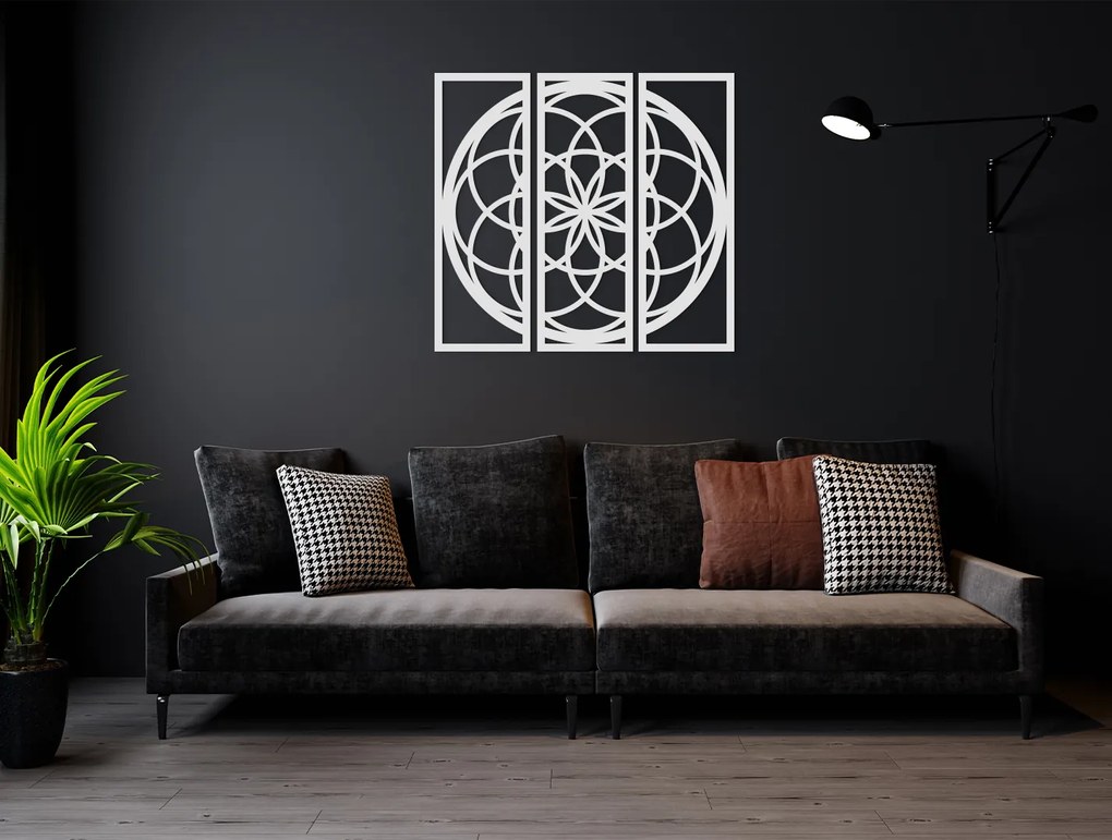 drevko Rodinná mandala na stenu Rozmer obrazu: 44,5 x 48 cm, Farba dekorácie: Čierna