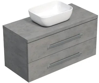 Kúpeľňová skrinka s doskou SAT Cube Way 100x53x46 cm betón mat CUBE461003BESAT45, 1 ks