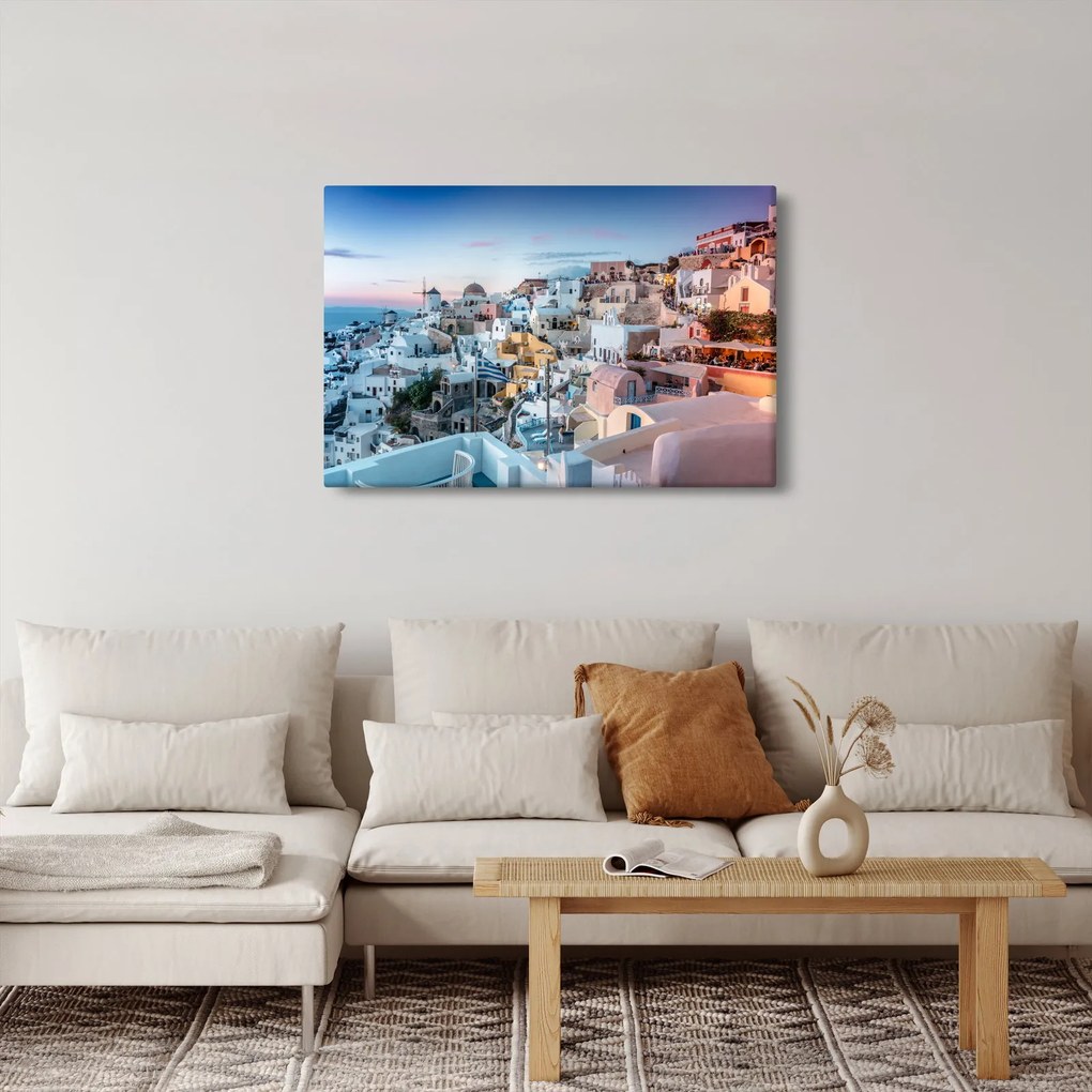 Obraz - Súmrak v Santorini (90x60 cm)