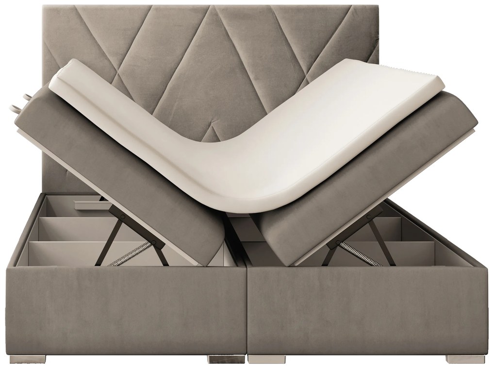Manželská posteľ Boxspring 180 cm Lanarra (béžová) (s úložným priestorom). Akcia -19%. Vlastná spoľahlivá doprava až k Vám domov. 1020301