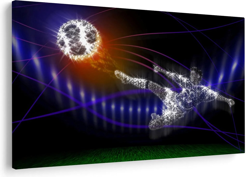 Obraz futbalistu v skoku (90x60 cm)