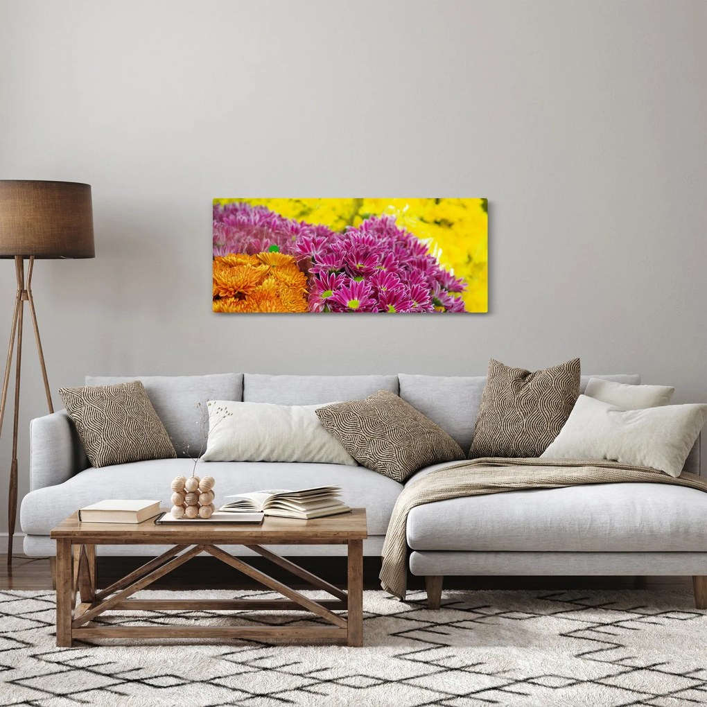 Obraz ružového kvetu (120x50 cm)