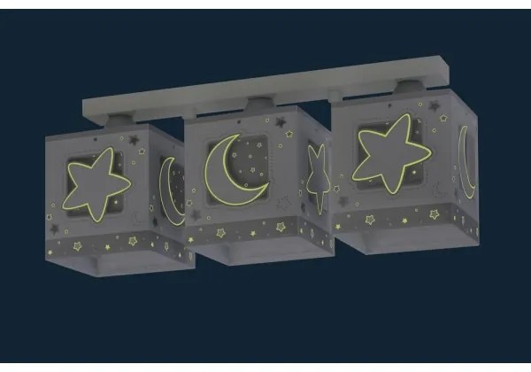 Dalber 63233NE - Detské stropné svietidlo MOONLIGHT 3xE27/60W/230V