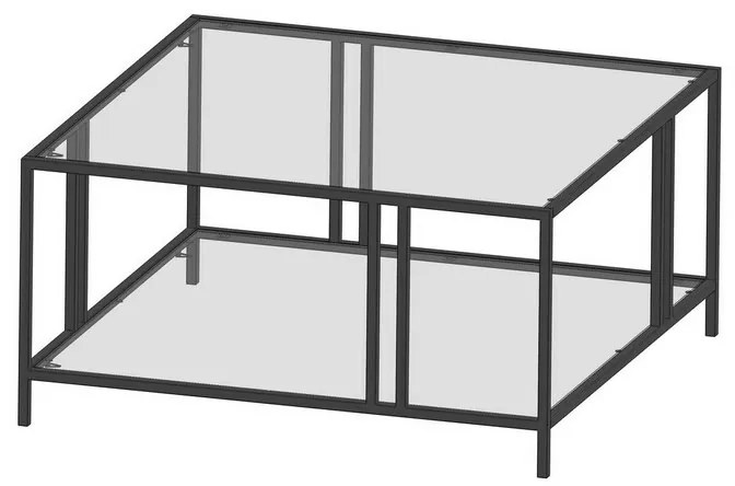 Konferenčný stolík Uranus Black s transparentným sklom