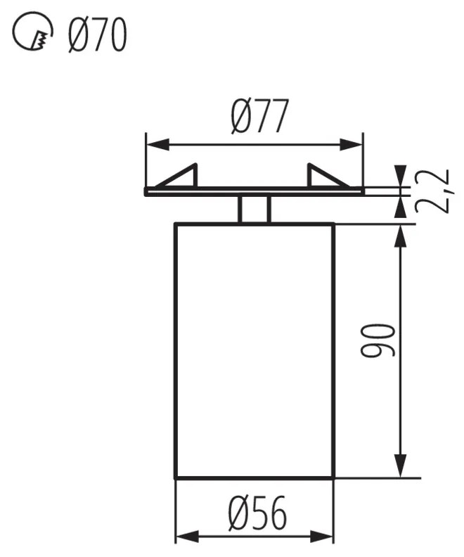 KANLUX CHIKO DSO zapustené stropné bodové svietidlo, 1xGU10, 35W, 56mm, kruhové, biele