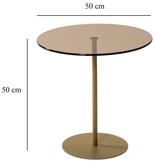 Odkladací stolík CHILL 50x50 cm zlatá/bronzová