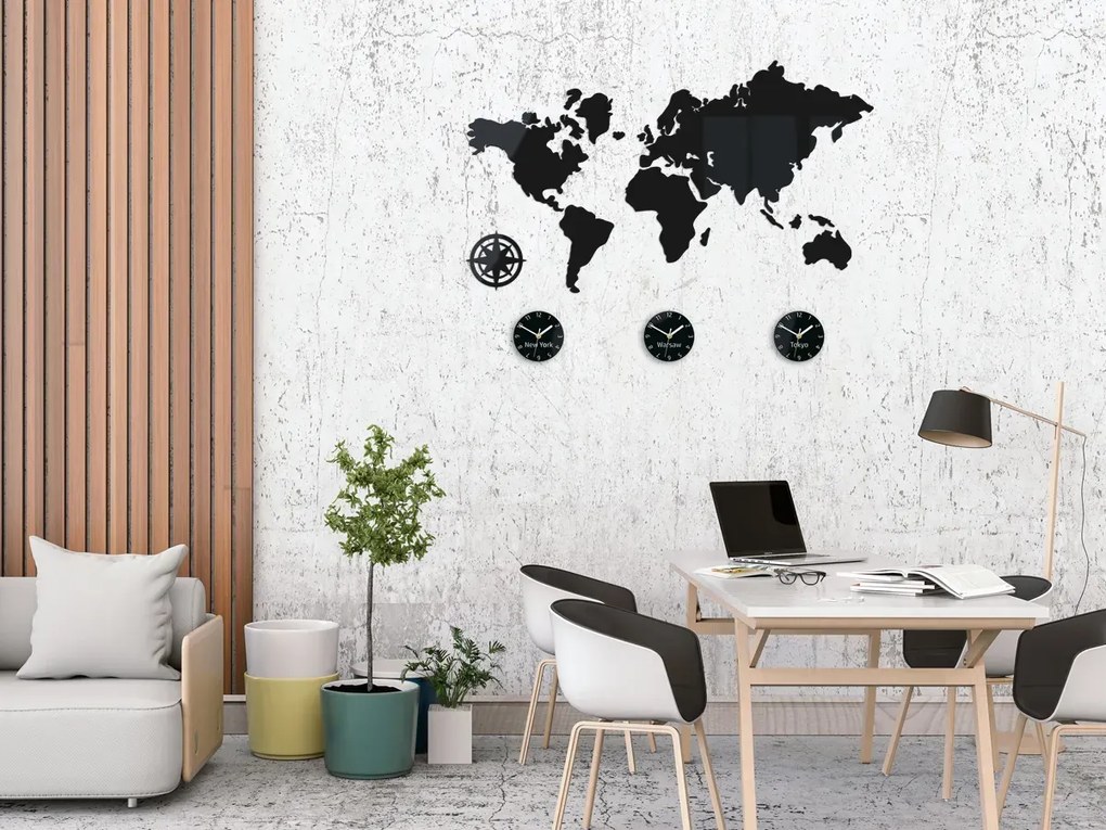 Nástěnné samolepící hodiny Swiet 100x56 cm černé