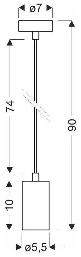 Čierne závesné svietidlo s kovovým tienidlom ø 7 cm Tubo - Candellux Lighting