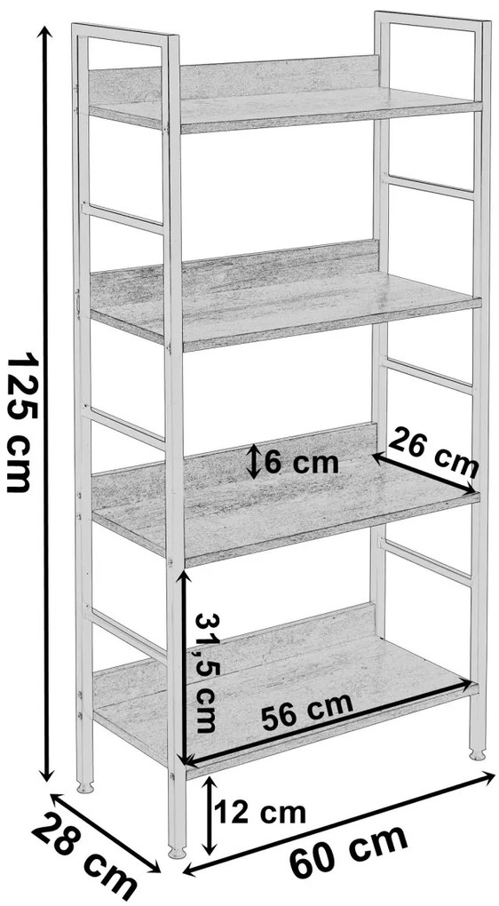 Regál Varberg dub prírodný/čierny