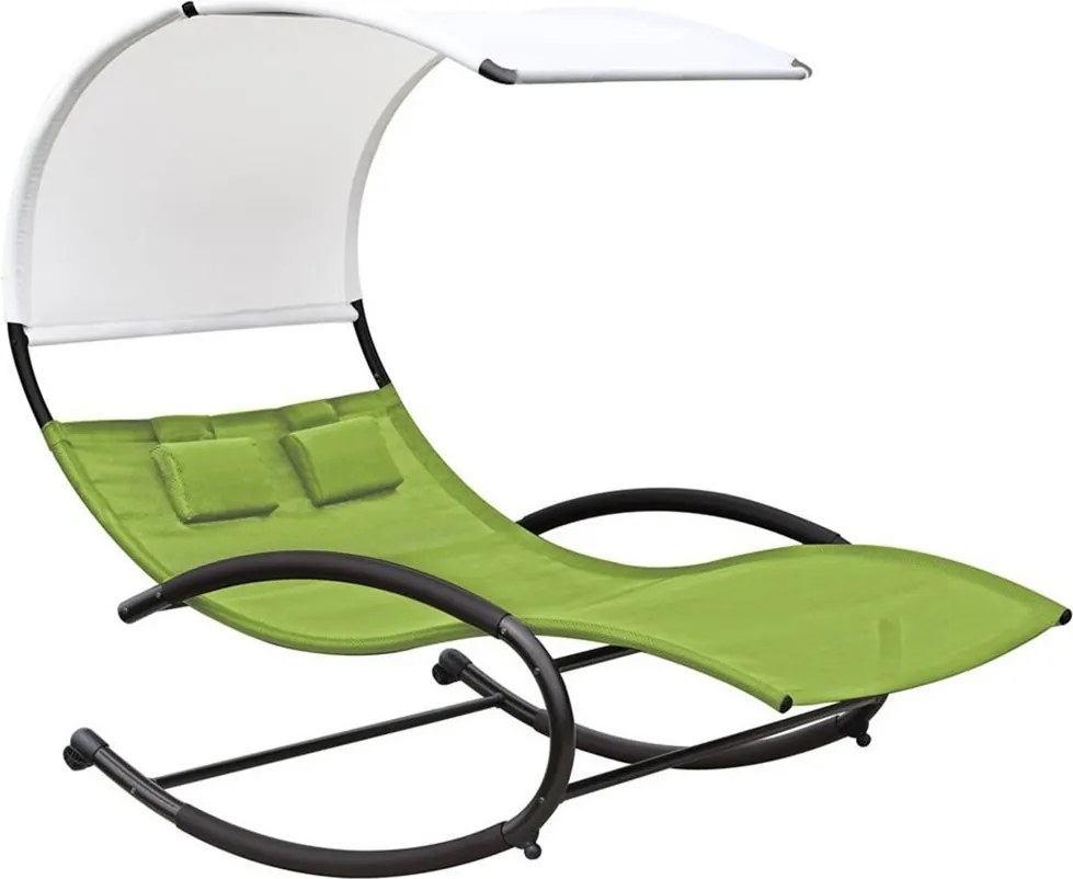 Vivere Záhradná hojdačka Double Chaise Rocker Zelená