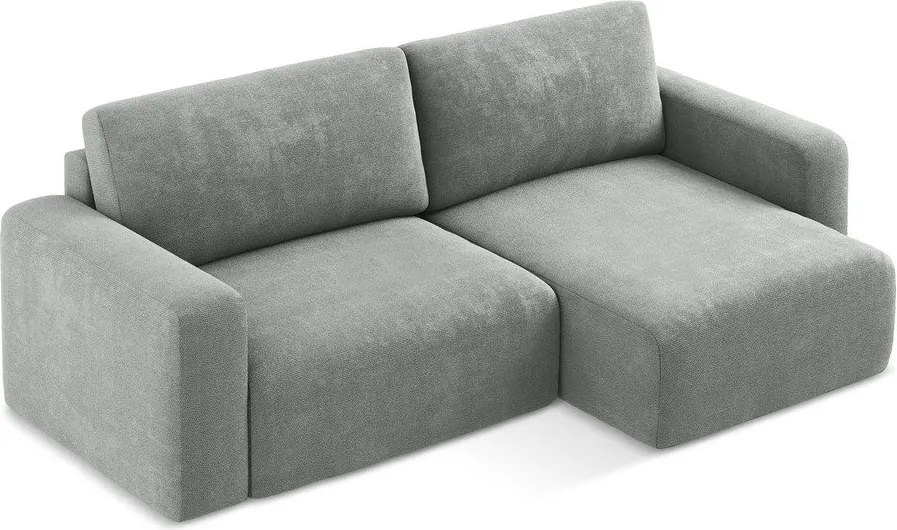 Sivá ženilková rozkladacia/s úložným priestorom rohová pohovka (pravý roh/s leňoškou) Kona – Makamii