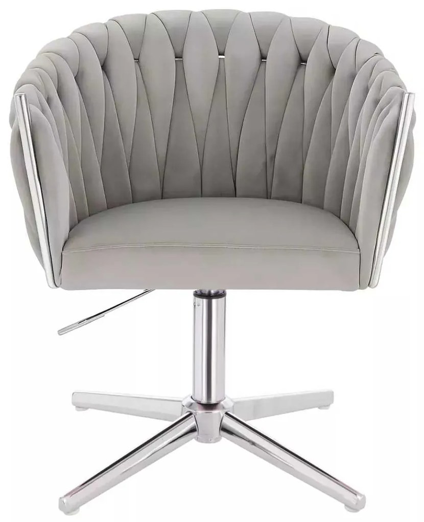 LuxuryForm DESIGN Stolička NORDEN VELUR na striebornom kríži - svetlo šedá