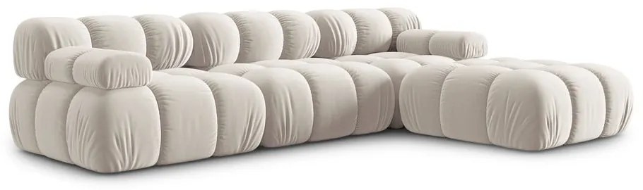 Béžová zamatová modulárna rohová pohovka (variabilná) Bellis – Micadoni