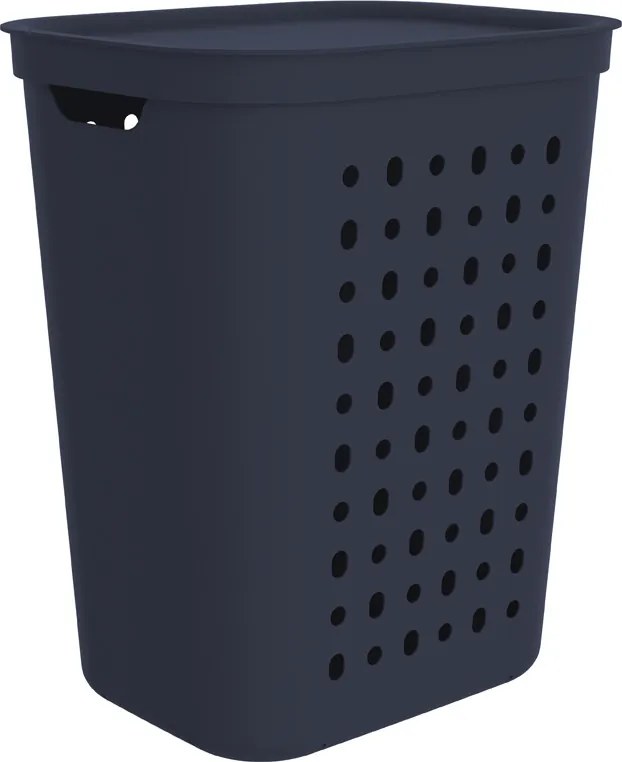 2. akosť - Kôš na špinavú bielizeň, na zber špinavého oblečenia, JONA, 55 l, biely (prasknutý plast okolo pántov)
