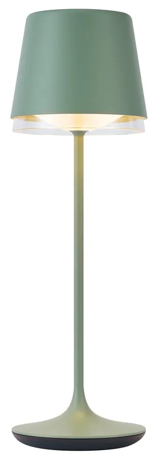 Stolná lampa zelená vrátane LED IP65 Nabíjateľná s nabíjacou stanicou - Bass
