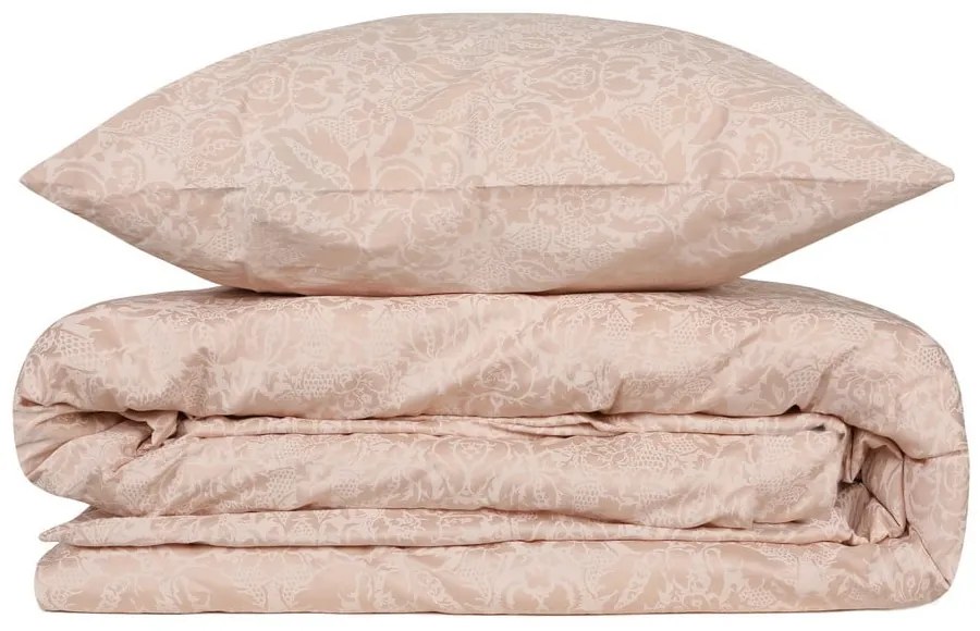 Krémovobiele obliečky z bavlneného saténu na jednolôžko Cream, 140 × 200 cm