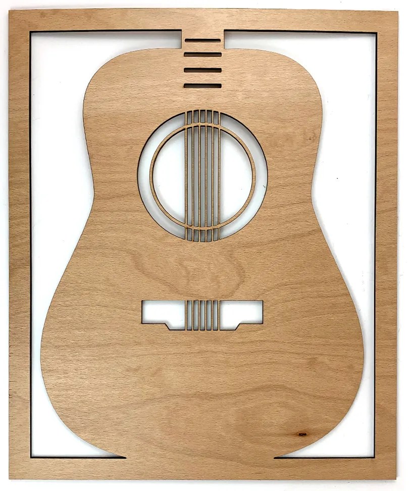 Veselá Stena Drevená nástenná dekorácia Klasická gitara