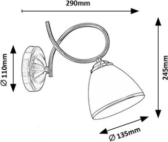 Brilagi - Nástenné svietidlo FRED 1xE27/60W/230V bronzové