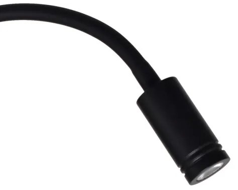 LED Flexibilná nástenná lampička BASE 1xLED/8W+1xLED/2W/230V čierna/strieborná