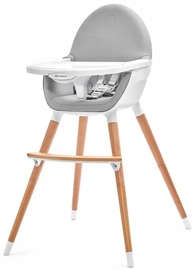Drevená stolička na kŕmenie Kinderkraft Fini sivá | BIANO