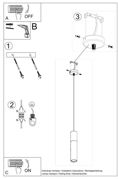 Sollux SL.0632 - Luster na lanku PABLO 1xGU10/40W/230V čierna
