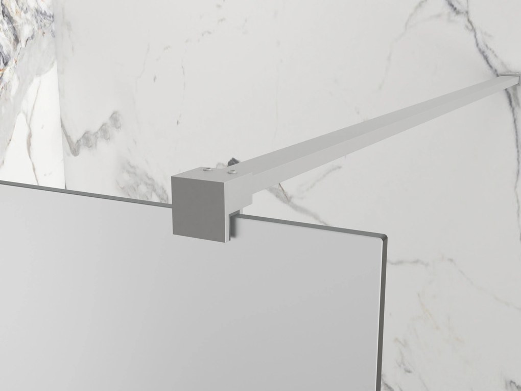 Erga Paris, sprchová zástena Walk-In 100x200 cm, 8mm sklo námraza, brúsená oceľ, ERG-V02-PARIS-100x200-FR-BS