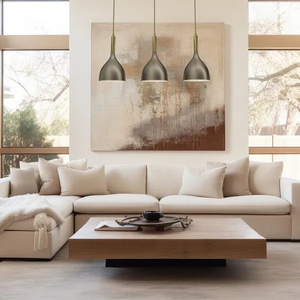 Luster na lanku NOAK 3xE27/15W/230V mosadz/zlatá