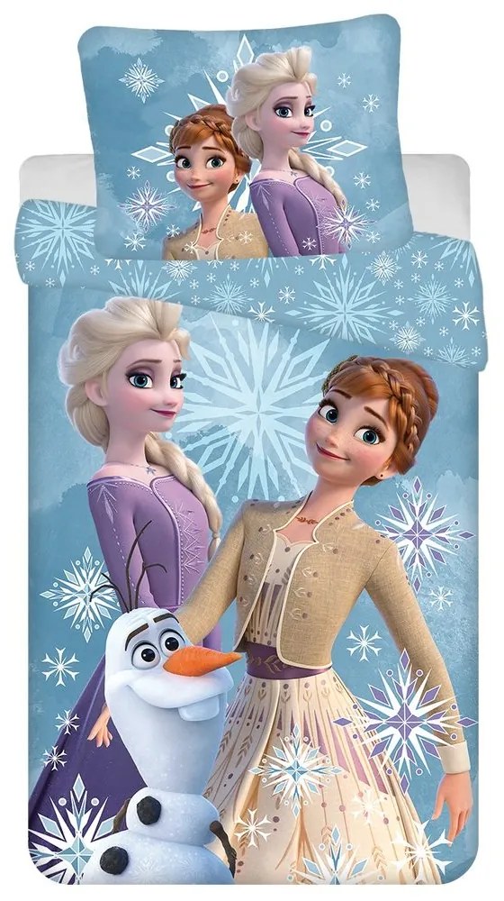 Jerry Fabrics Obliečky Ľadové kráľovstvo - White snowflake | 140 x 200 cm / 70 x 90 cm